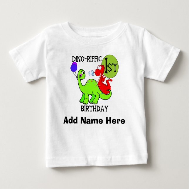 Personalised Dinosaur 1st Birthday Tshirt (Front)