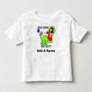 Personalised Dinosaur 2nd Birthday Tshirt