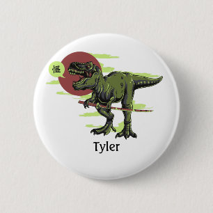 Personalised Dinosaur 6 Cm Round Badge