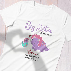Personalised Dinosaur Big Sister In Training Toddler T-Shirt