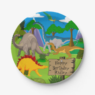 Personalised Dinosaur Birthday Paper Plate
