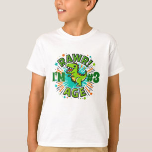 Personalised Dinosaur Birthday T-Shirt