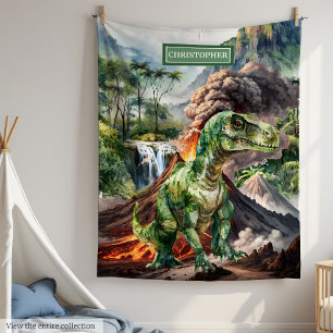 Personalised Dinosaur Blanket Birthday Gift Boy