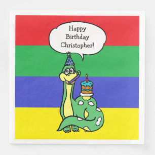 Personalised Dinosaur Boy's Birthday Party Napkin