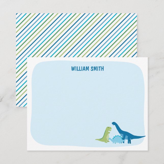 Personalised Dinosaur  Card (Front/Back)