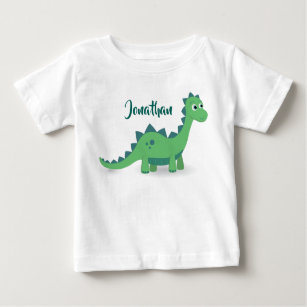 Personalised dinosaur green blue kids t-shirt