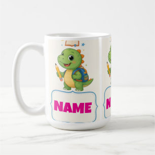 Personalised Dinosaur Kids Back to School Bottle Coffee Mug