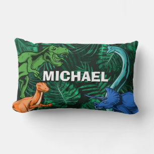 Personalised Dinosaur Kids Dino Jurassic Trex Boy Lumbar Cushion