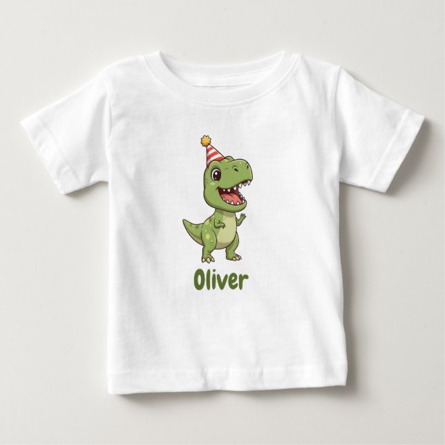 Personalised Dinosaur Kids T-Shirt with Name (Front)