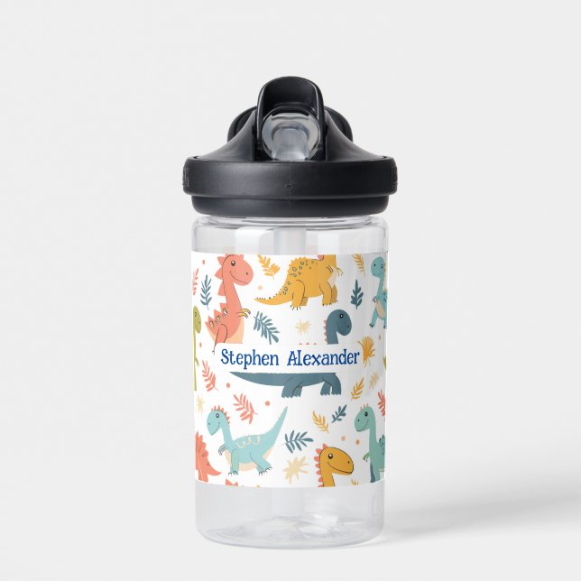 Personalised Dinosaur Kid's Water Bottle (Front)