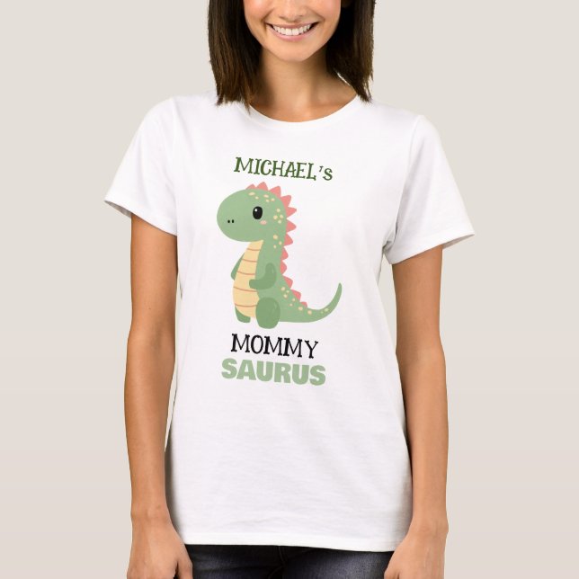Personalised Dinosaur "Mummy Saurus" Birthday T-Shirt (Front)