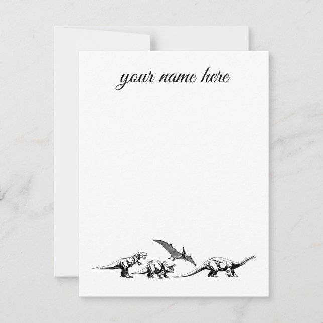Personalised Dinosaur Notecards for Kids (Front)