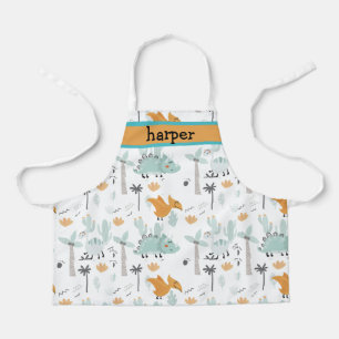 Personalised Dinosaur Print Kids Apron