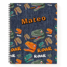 Personalised Dinosaur Roar Name Notebook for Boys