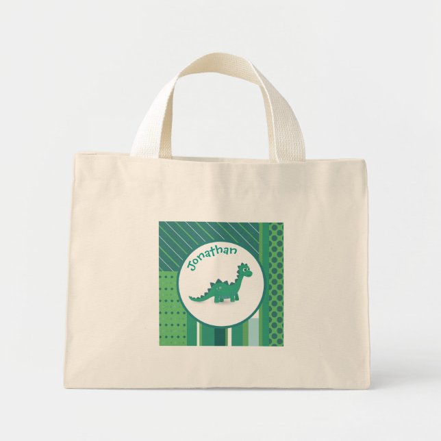Personalised Dinosaur small tote bag (Front)