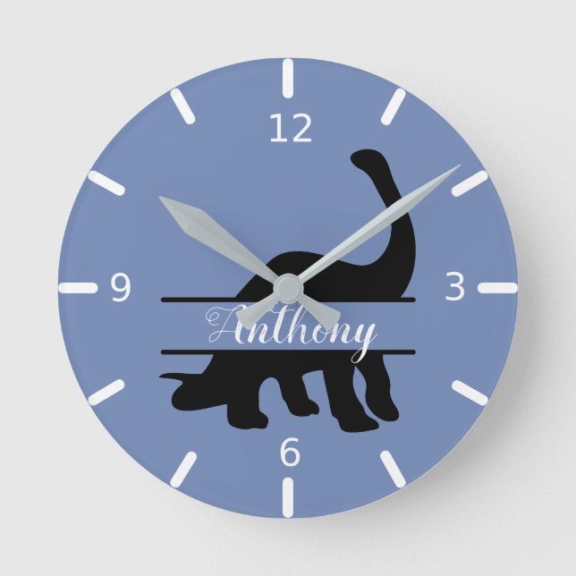 Personalised Dinosaur Square Wall Clock (Front)