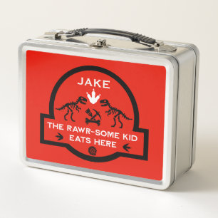 Personalised Dinosaur Table Mat Metal Lunch Box