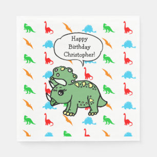 Personalised Dinosaur Themed Birthday Party Napkin