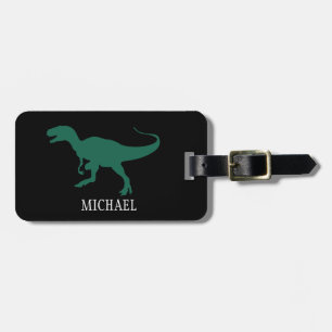 Personalised dinosaur travel luggage tag