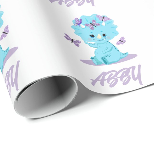 Personalised Dinosaur Wrapping Paper (Roll Corner)