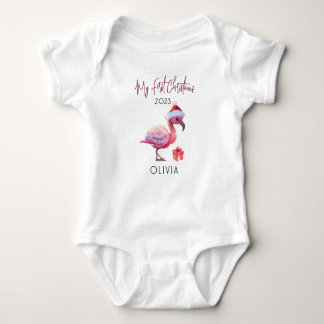 Personalised Dinosaur Xmas Babies First Christmas Baby Bodysuit