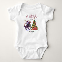 Personalised Dinosaur Xmas Babies First Christmas