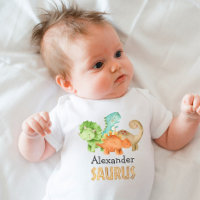 Personalised Dinosaurs Baby Shower Baby Bodysuit