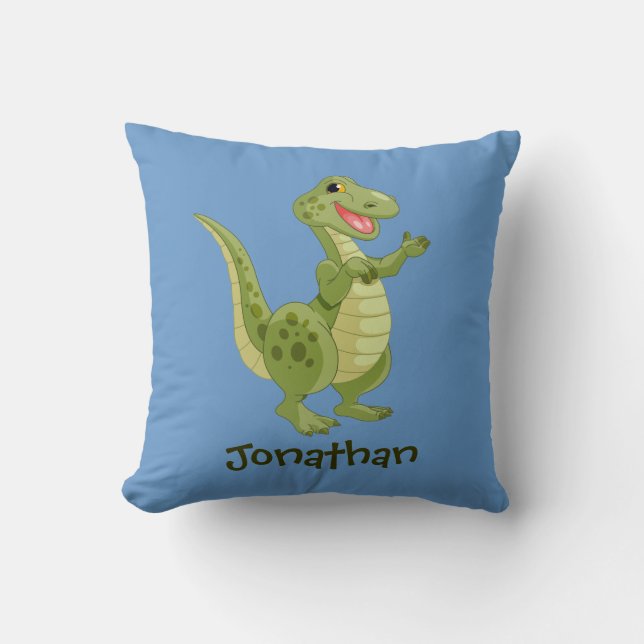 Personalised Dinosaurs Throw Pillow (Front)