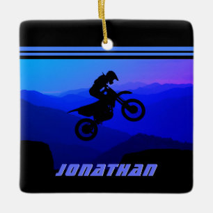 Personalised Dirt Bike Motocross Christmas Ceramic Ornament