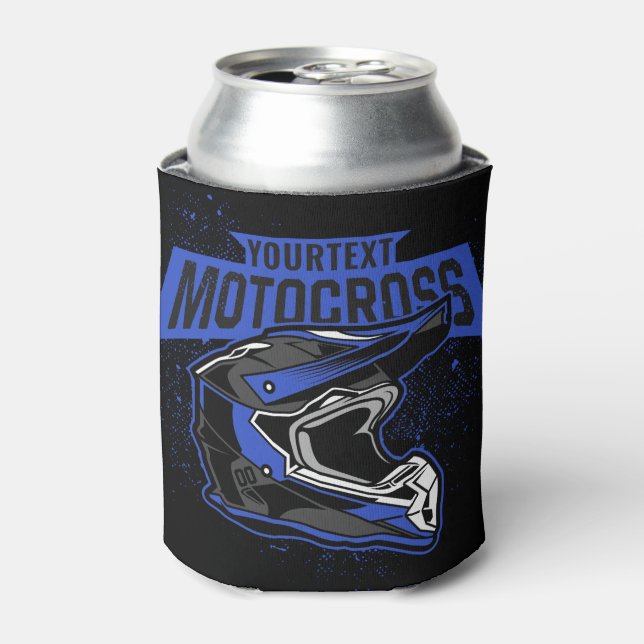 Personalised Dirt Bike Motocross Racing Helmet   Can Cooler (Can Front)