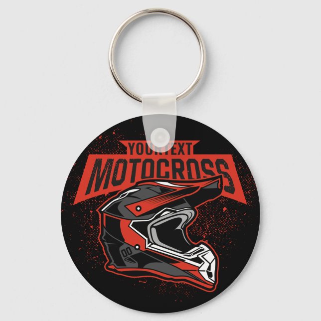 Personalised Dirt Bike Motocross Racing Helmet    Key Ring (Front)