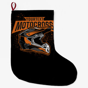 Personalised Dirt Bike Motocross Racing Helmet Large Christmas Stocking