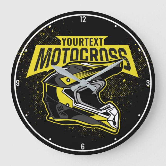 Personalised Dirt Bike Motocross Racing Helmet  Large Clock (Front)