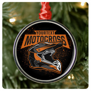 Personalised Dirt Bike Motocross Racing Helmet Metal Ornament