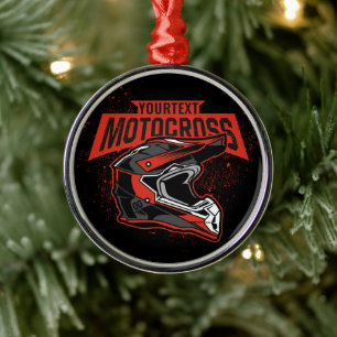Personalised Dirt Bike Motocross Racing Helmet  Metal Ornament