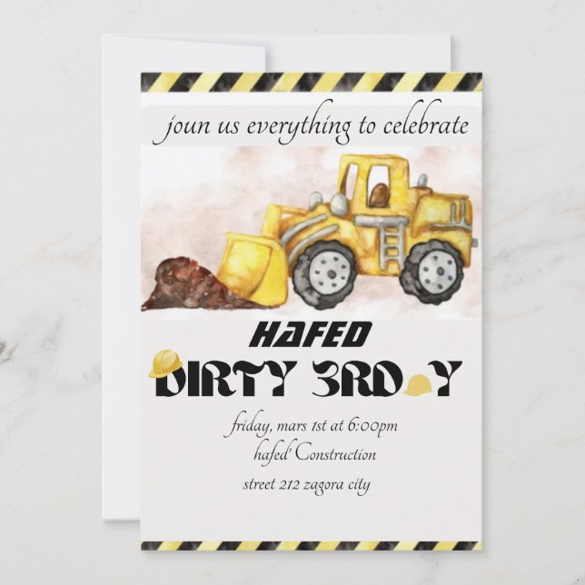 Personalised Dirty 3rd-Y Third Birthday  Invitation (Front)