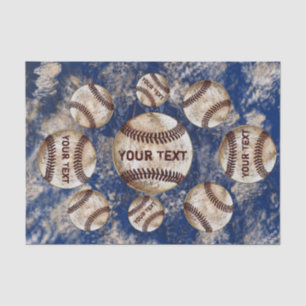 Personalised Dirty Vintage Baseball Tissue Paper