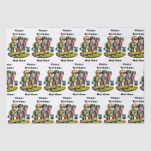 Personalised Disc Golf Boy's Birthday   Tissue Paper