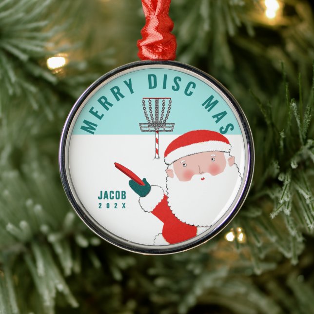 Personalised Disc Golf Gift Metal Ornament (Tree)