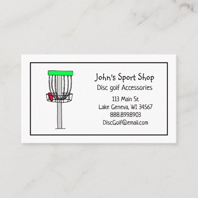 Personalised Disc Golf Shop Business Card (Front)