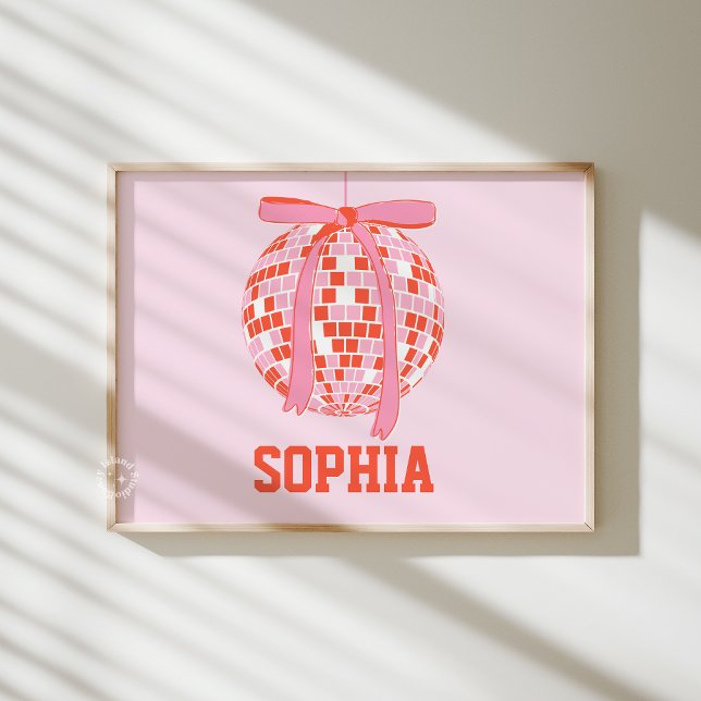 Personalised Disco Girl Bedroom Custom Name Poster (Personalized Disco Girl Bedroom Custom Name Poster)