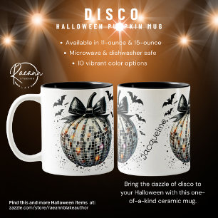 Personalised Disco Halloween Pumpkin Ceramic Mug