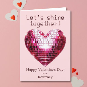 Personalised Disco Heart Valentine's Day Card