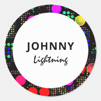Personalised Disco Led Lights Classic Round Sticker