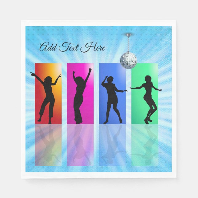 Personalised Disco Party Retro Napkins (Front)