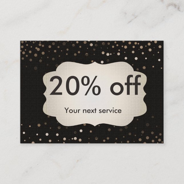 Personalised Discount Gift Confetti Gold Coupon (Front)