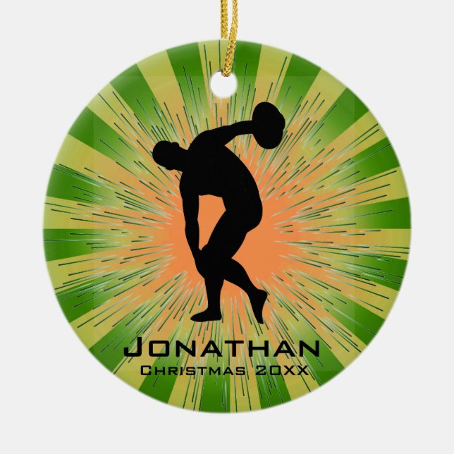 Personalised Discus Thrower Ornament (Front)