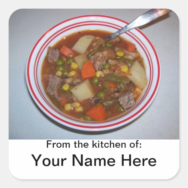 Personalised Dish / Recipe Sticker (Front)