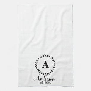 Personalised Dish Towel with Monogram and Name