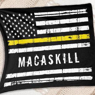 Personalised Dispatcher Flag Thin Yellow Line Fleece Blanket